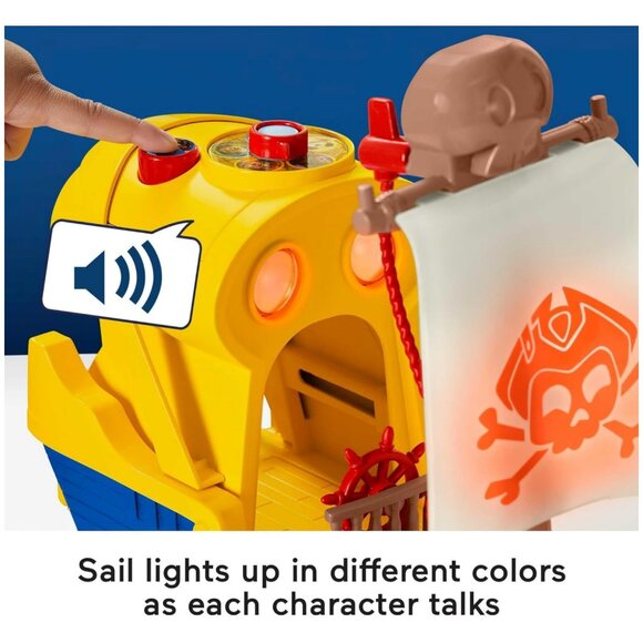 Fisher-Price Santiago of the Seas Toy Pirate Ship Lights & Sounds El Bravo - Picture 4 of 8